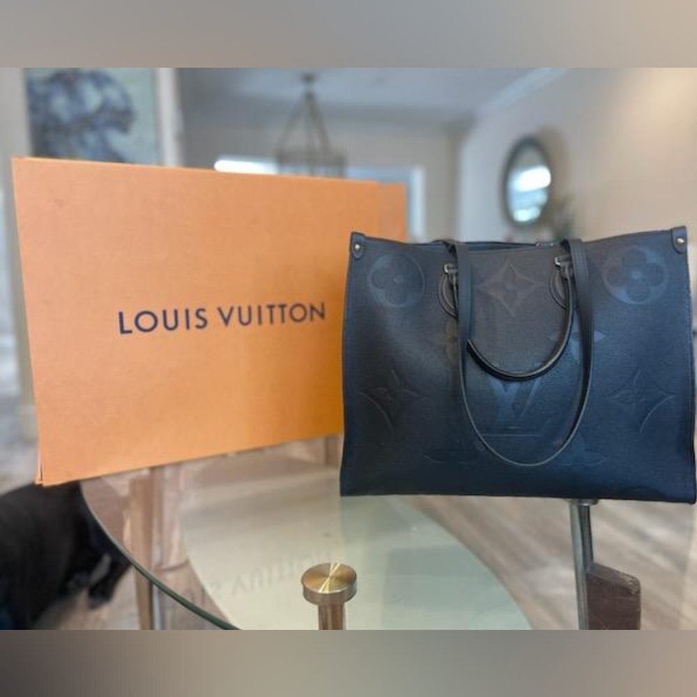 Louis Vuitton On the Go Black Mongram Bag GM